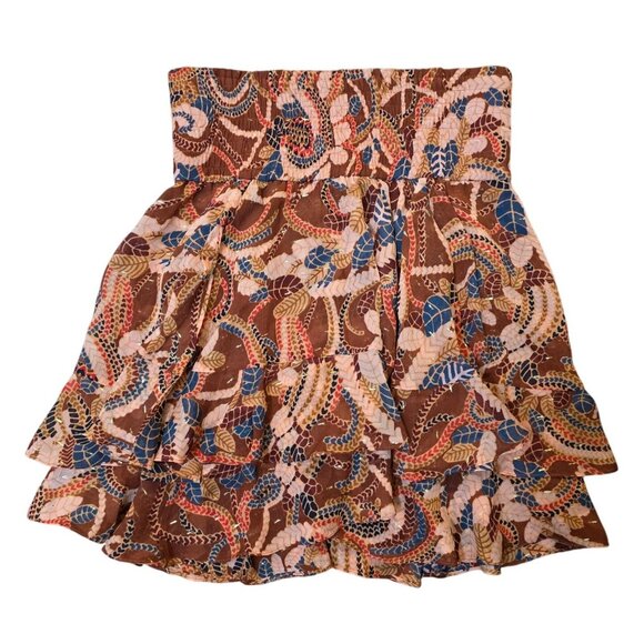 A.L.C. Dresses & Skirts - A.L.C. NWT Metallic Silk Tiered Ruffle Mini Skirt 6 ALC
